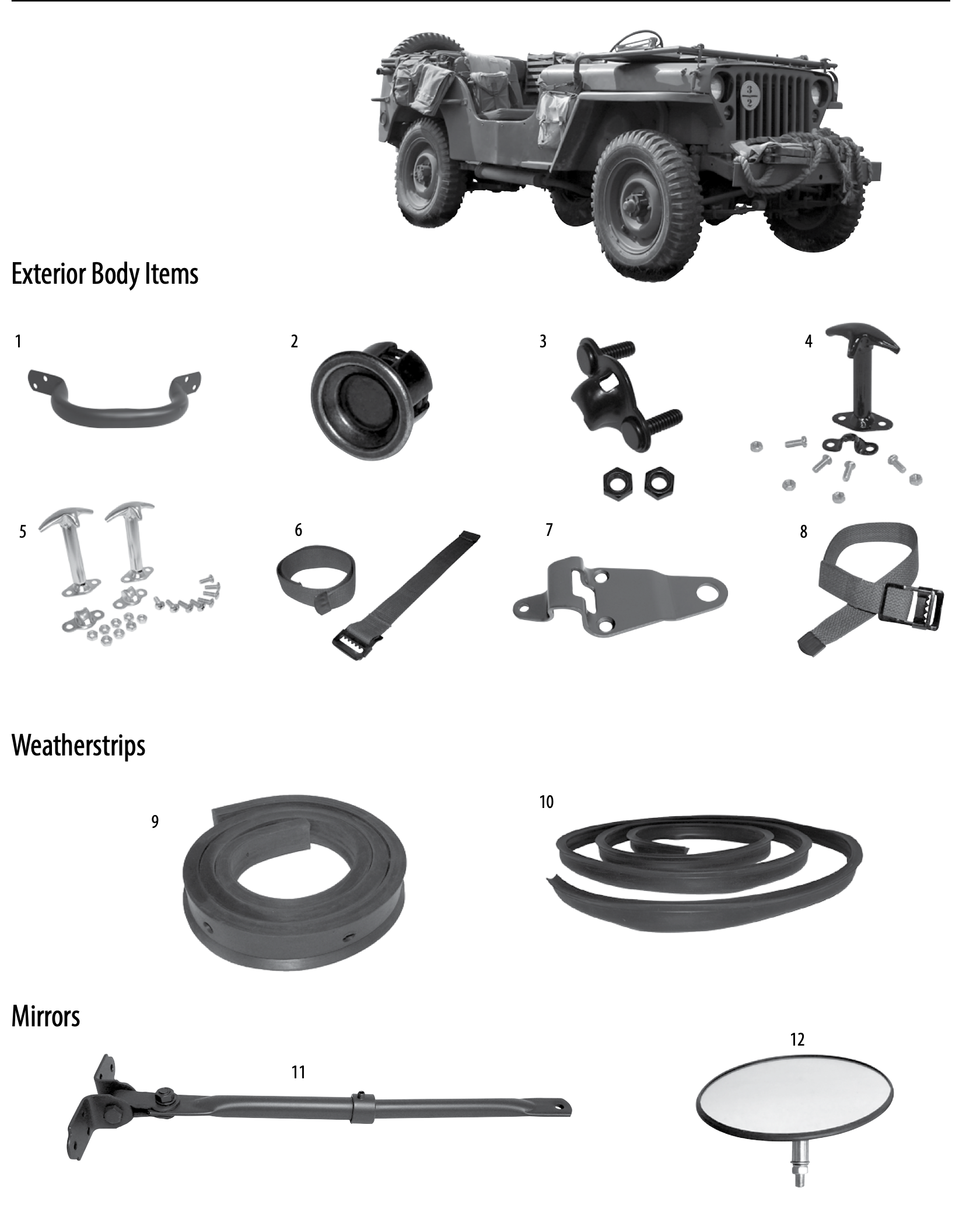 MB body parts. Numbered callouts match the table below.