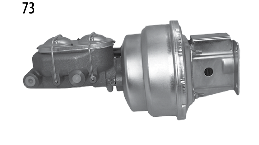 Brake booster kit for the CJ-5 and CJ-6. Numbered callouts match the table below.