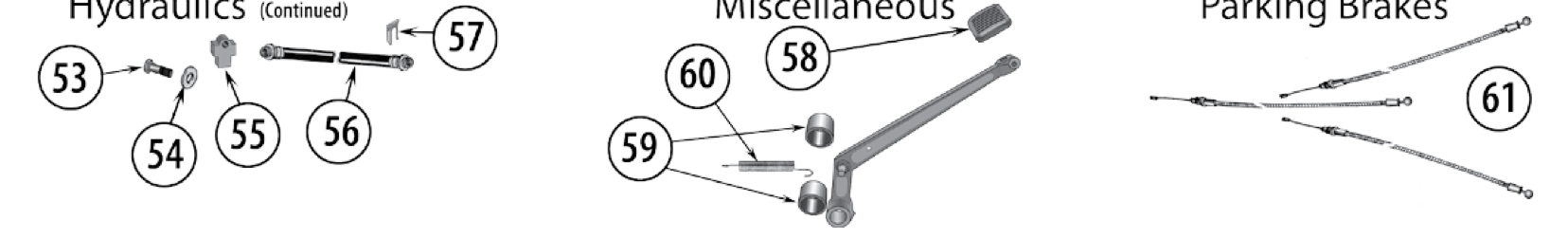 Brake fittings, pedal parts, and parking-brake cables for the CJ-7 and CJ-8. Numbered callouts match the table below.