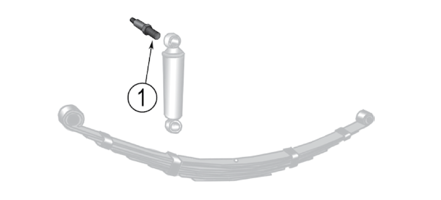 Shock mounting stud for the FC-150 and FC-170. Numbered callouts match the table below.