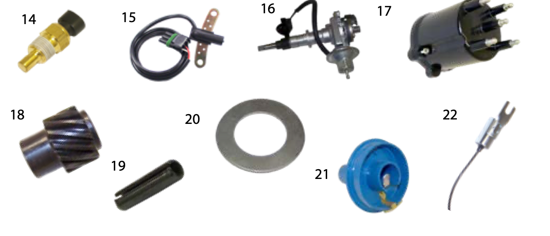 YJ engine components parts. Numbered callouts match the table below.