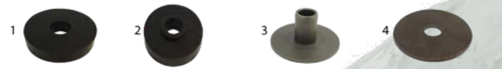 YJ grille parts. Numbered callouts match the table below.