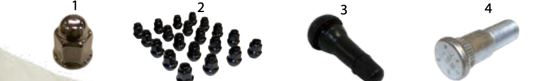 YJ wheels parts. Numbered callouts match the table below.